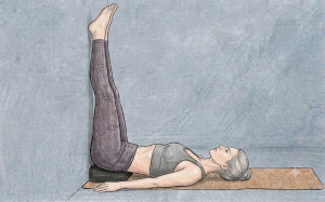 Persona con dolor haciendo yoga